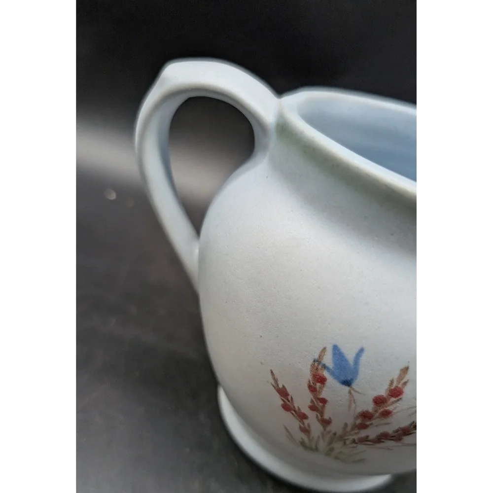 Buchan Portobello Scotland Stoneware Creamer Thistle Wildflower Pattern 253 Blue